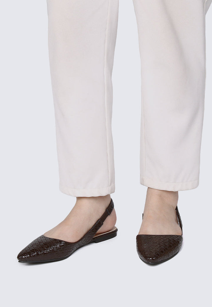 Kate Woven Comfy Ballerina In Espresso