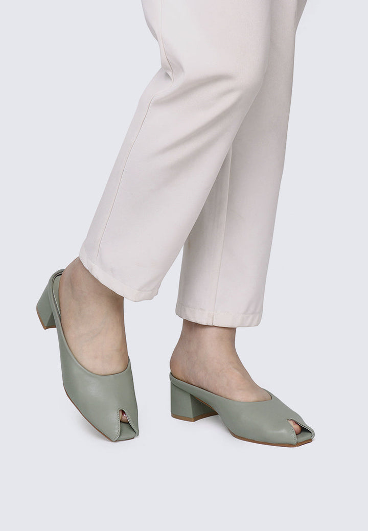 Lani Comfy Heels In Sage Green