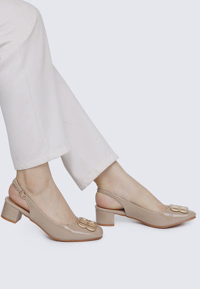Priya Comfy Heels in Almond