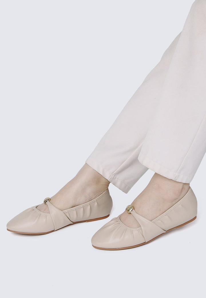 Rowena Comfy Ballerina In Almond