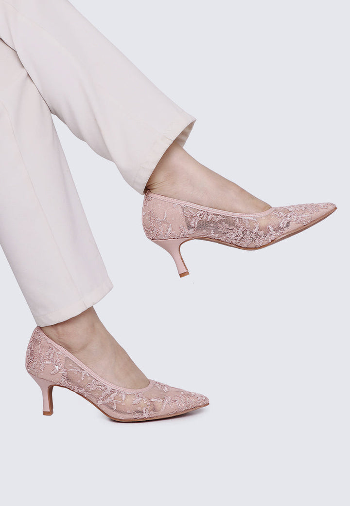 Sylvara Comfy Heels In Pink