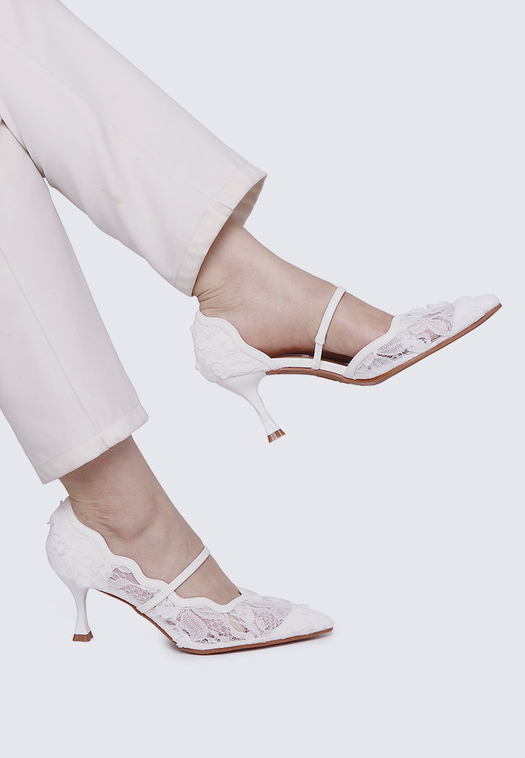 Cristelle Comfy Heels In White
