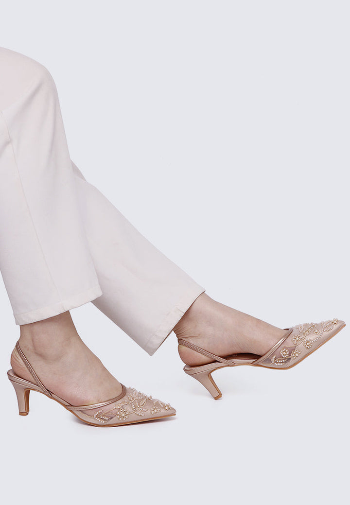 Elowen Comfy Heels In Rose Gold