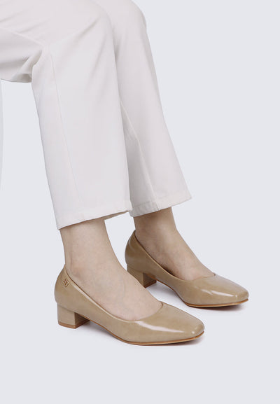 Lucy Ultra WideFit Comfy Heels In Almond