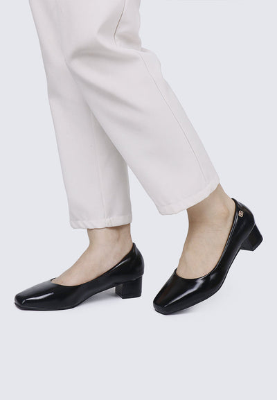 Lucy Ultra WideFit Comfy Heels In Black