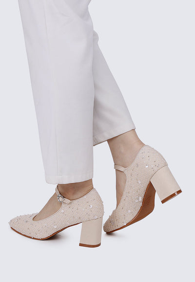 Clarisse Comfy Heels In Nude