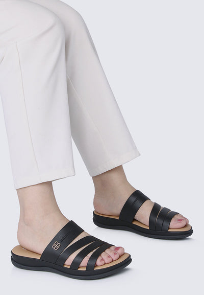 Walk Lite Comfy Sandals In Black