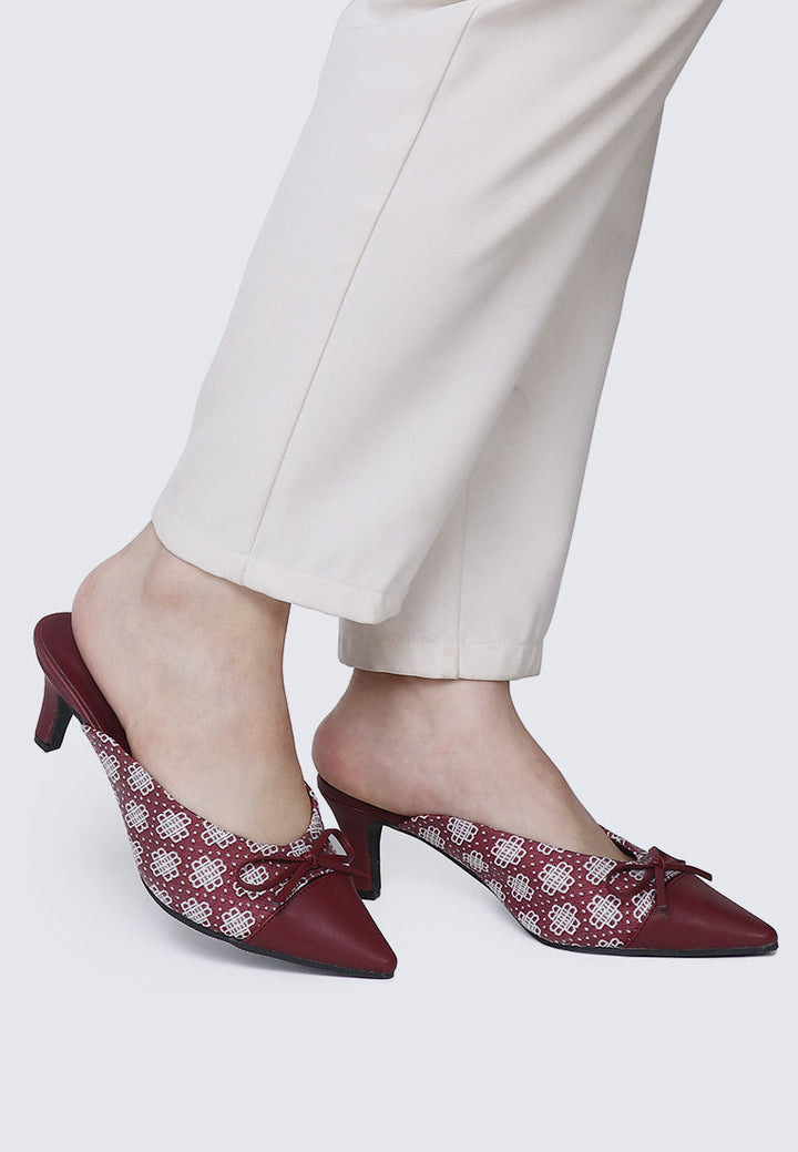 Aleeya Comfy Heels In Maroon