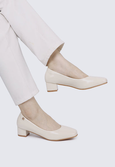 Lucy Ultra WideFit Comfy Heels In Off White