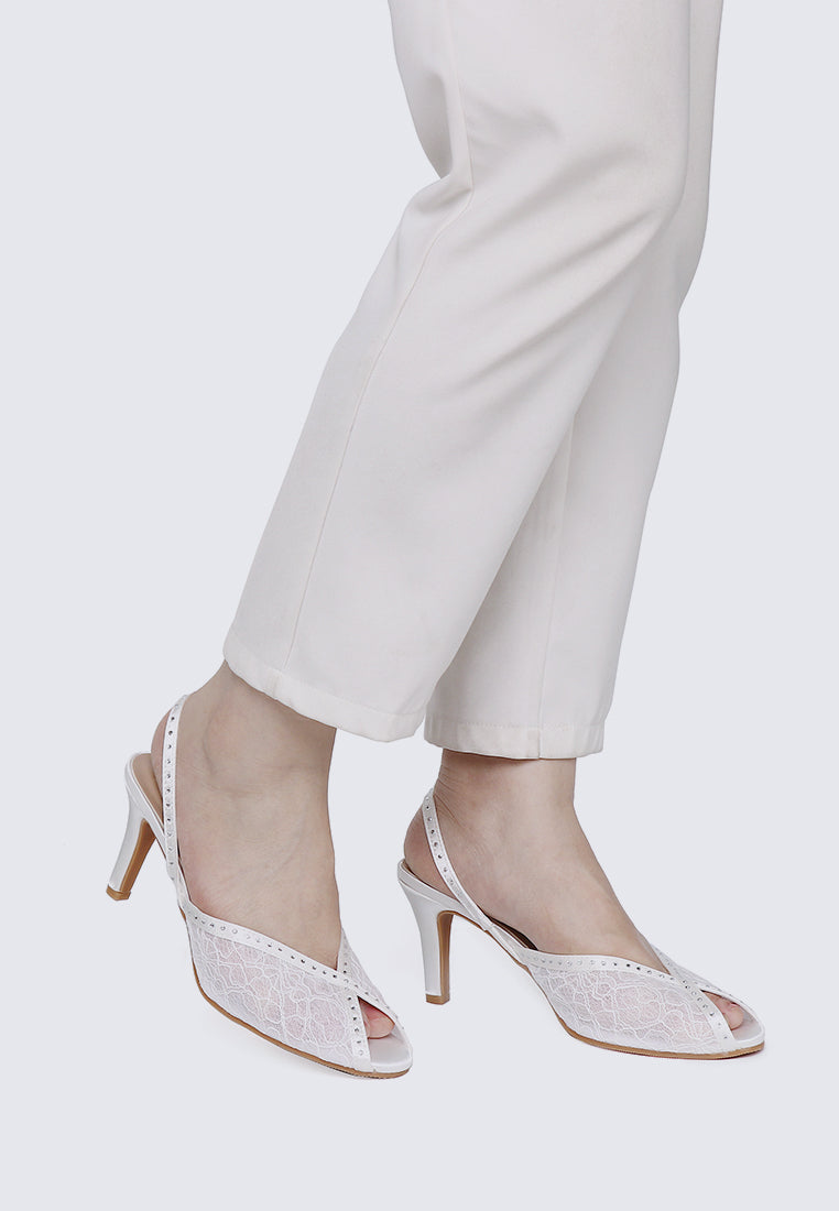 Alora Comfy Heels In White