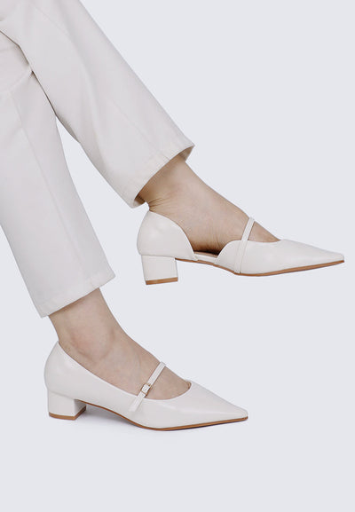 Catherine Ultra WideFit Comfy Heels In Off White
