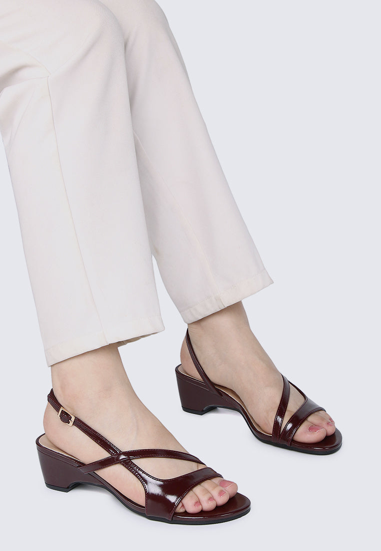 Yeemi Comfy Heels In Chocolate