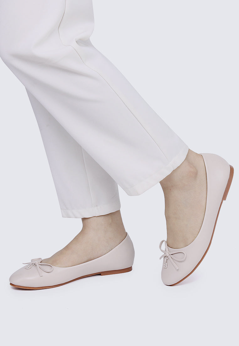 Briony Comfy Ballerina In Beige