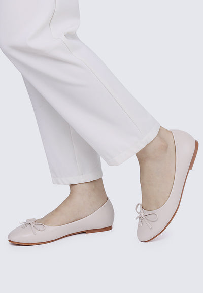 Briony Comfy Ballerina In Beige