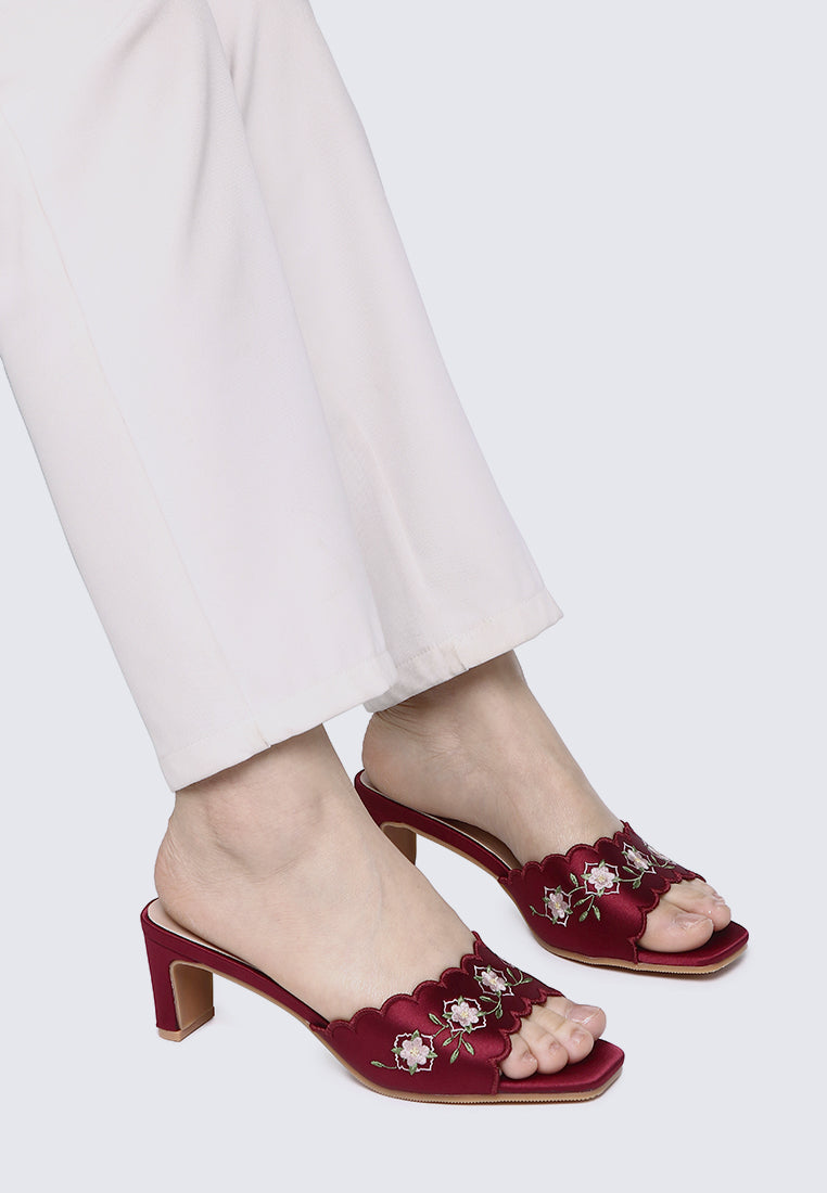 Katarina Comfy Heels In Maroon