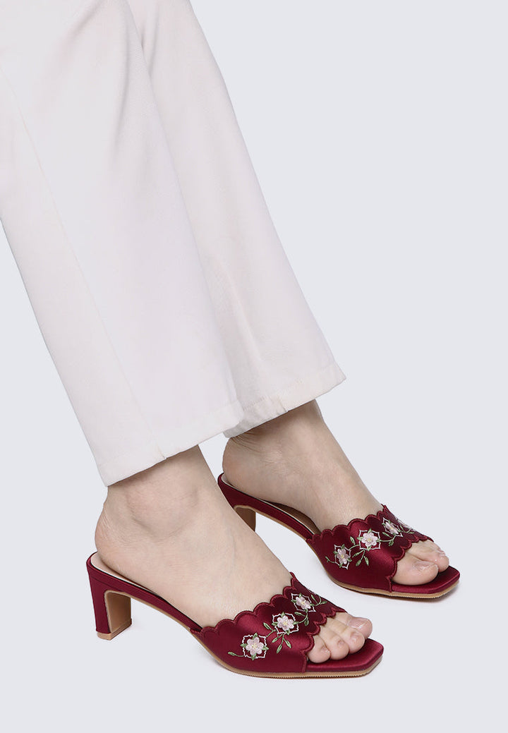 Katarina Comfy Heels In Maroon