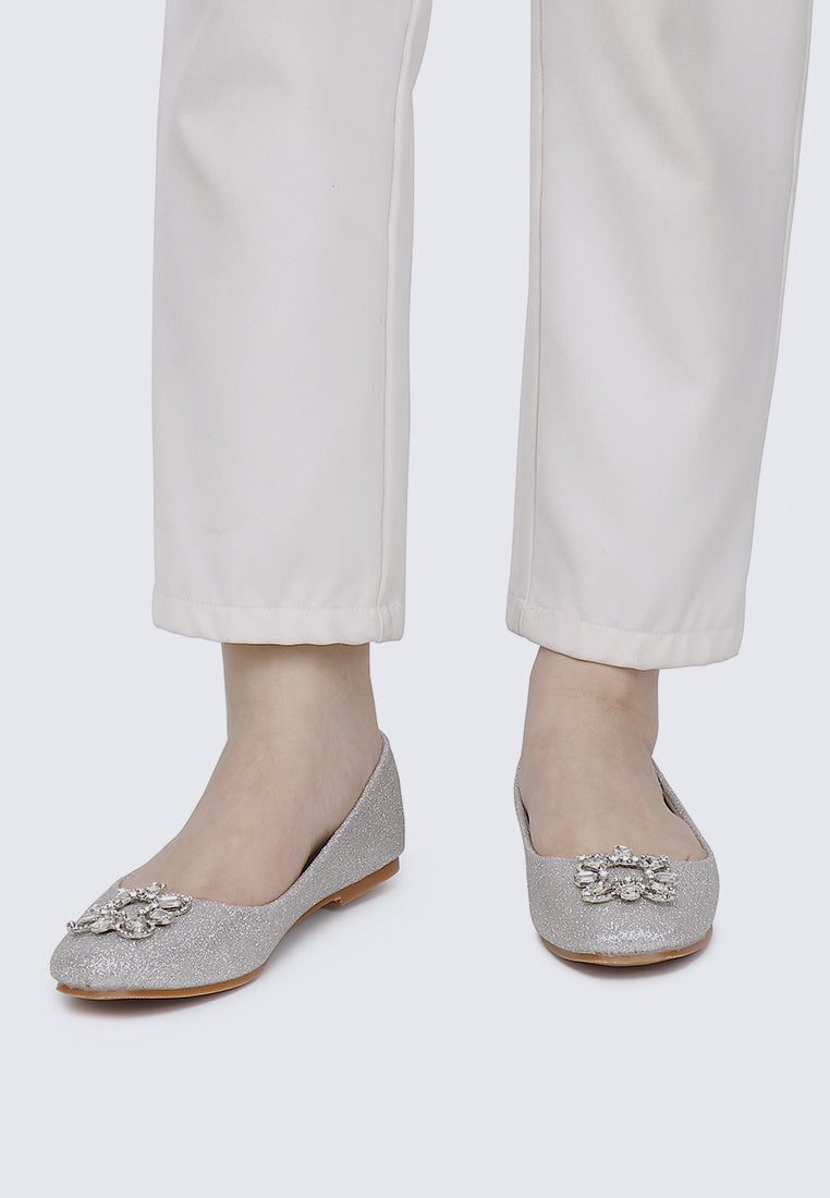 Maribel Comfy Ballerina In Silver