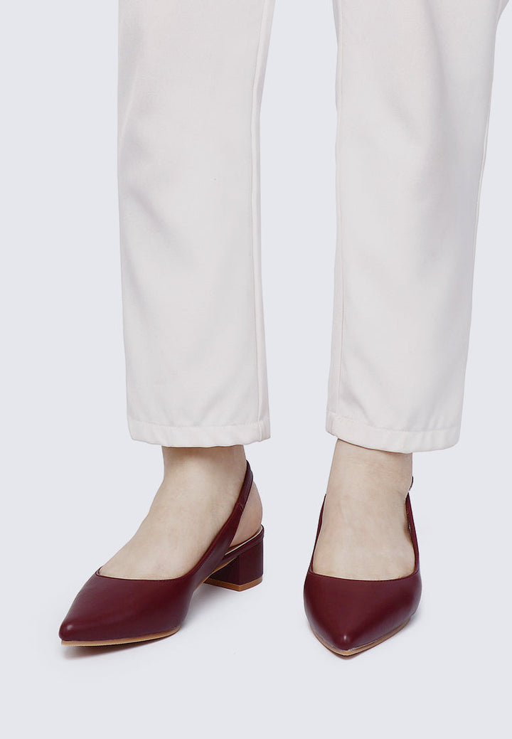 Valerie Comfy Heels In Maroon