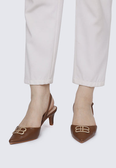Portia Comfy Heels In Coffee