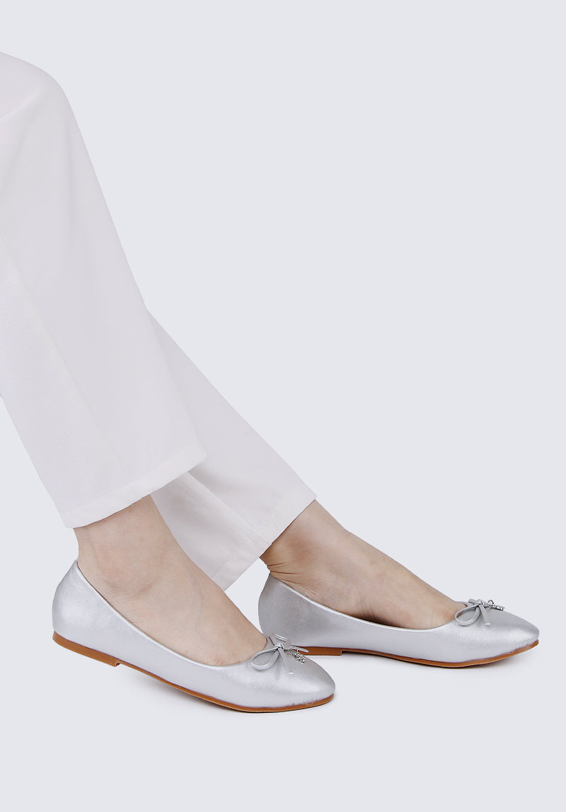 Briony Comfy Ballerina In Silver