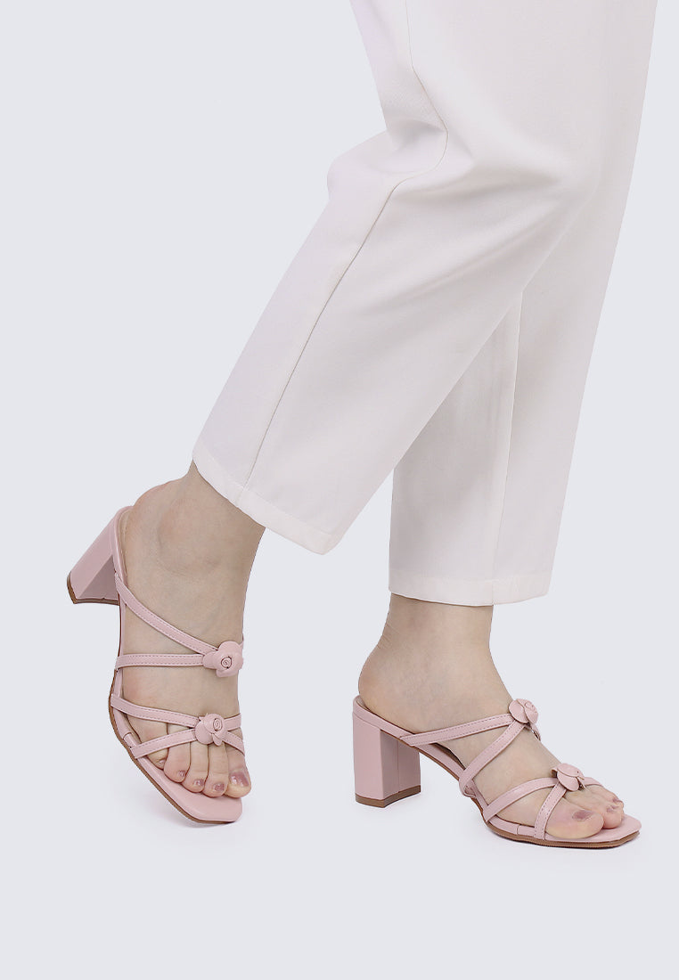 Rosina Comfy Heels in Dusty Pink