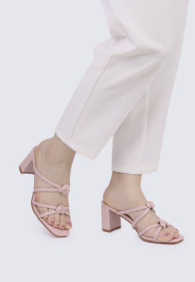 Rosina Comfy Heels in Dusty Pink