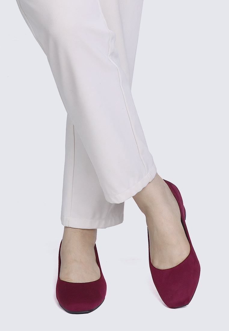 Leah Comfy Pumps In Maroon