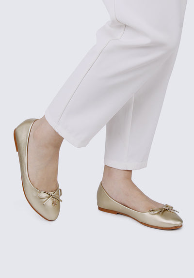 Briony Comfy Ballerina In Gold