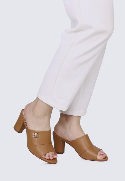 Sara Comfy Heels In Brown