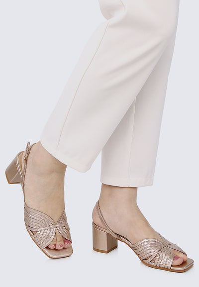 Gia Comfy Heels In Rose Gold
