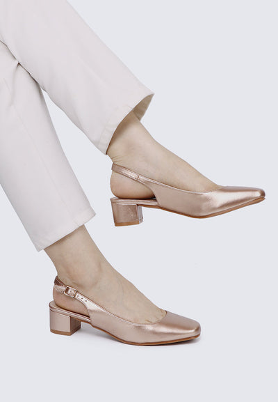 Palmer Comfy Heels In Rose Gold