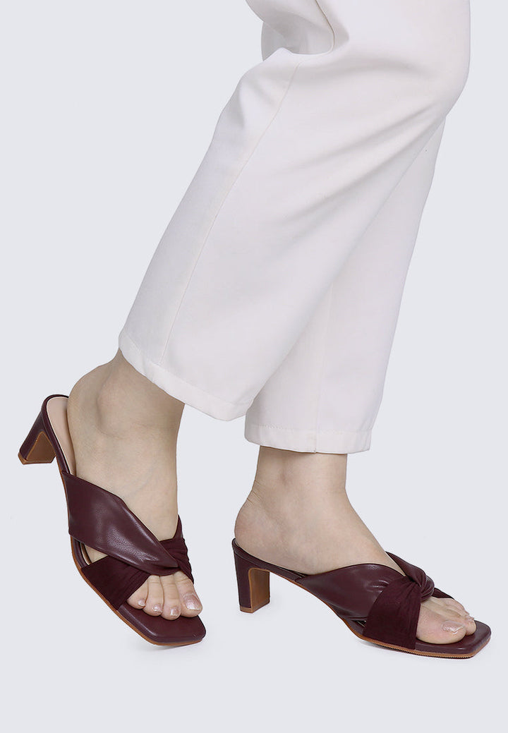 Tiramisu Comfy Heels In Burgundy