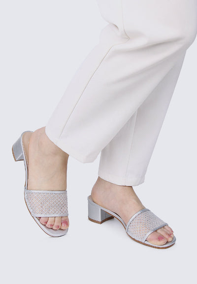 Ayla Comfy Heels In Silver