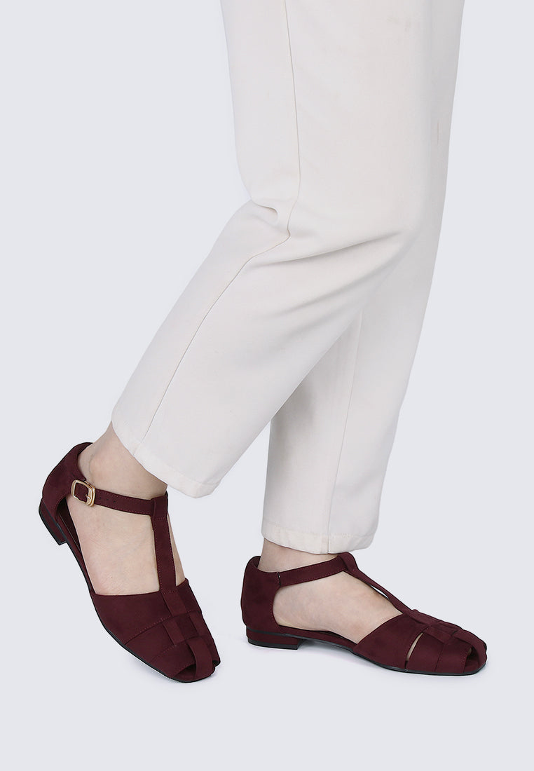 Mozzy Comfy Sandals In Burgundy