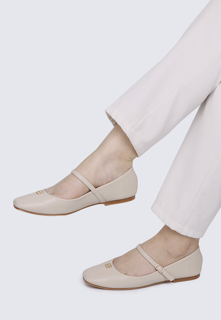 Aimee Comfy Ballerina In Beige