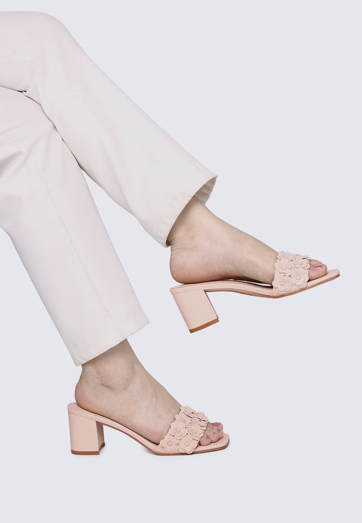 Cyrene Comfy Heels In Nude Pink