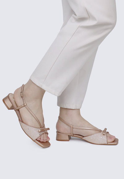 Ophelia Comfy Sandals In Rose Gold