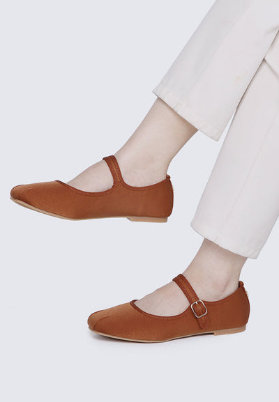 Faye FlexFit Comfy Ballerina In Brown