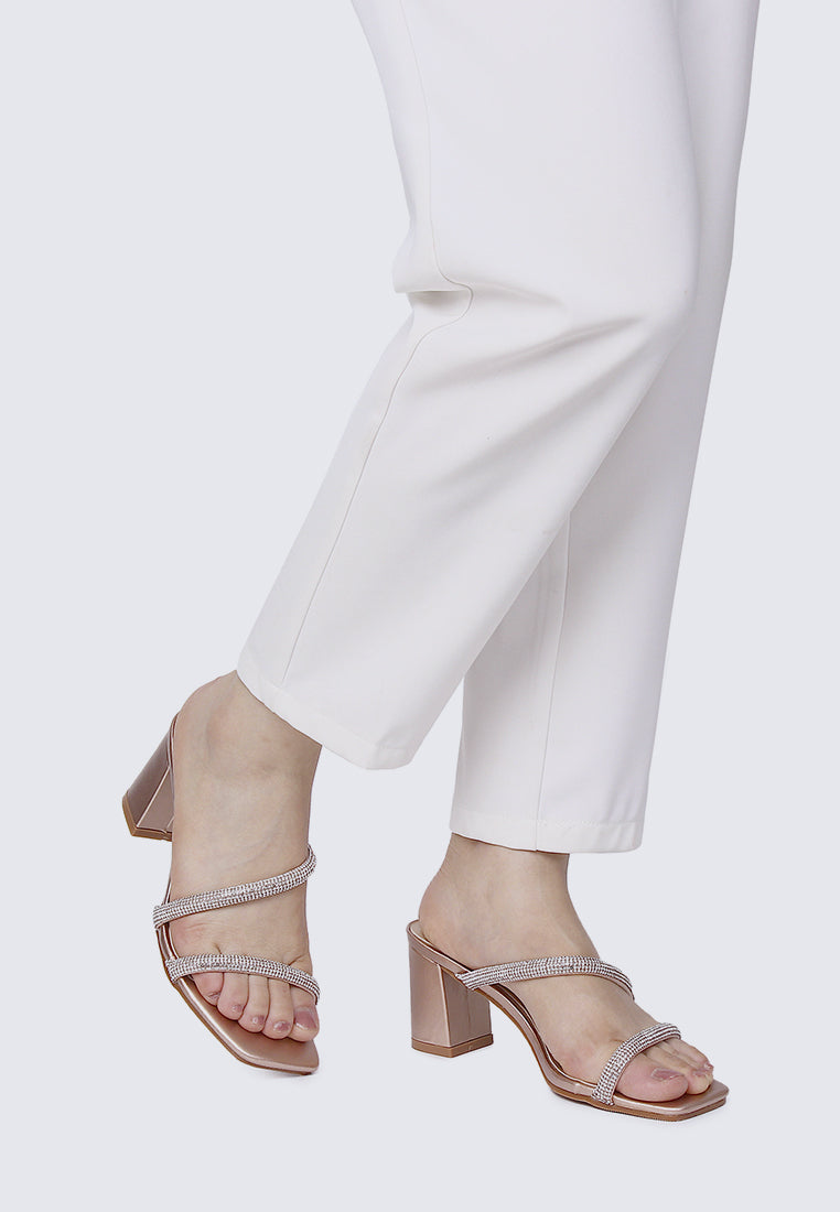Delphine Comfy Heels In Rose Gold