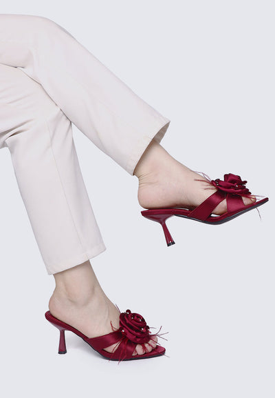 Alira Comfy Heels In Maroon