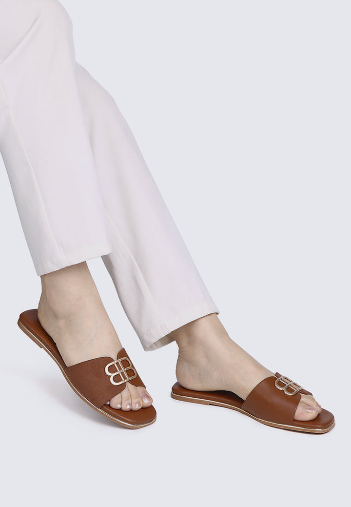 Toffee Comfy Sandals In Brown