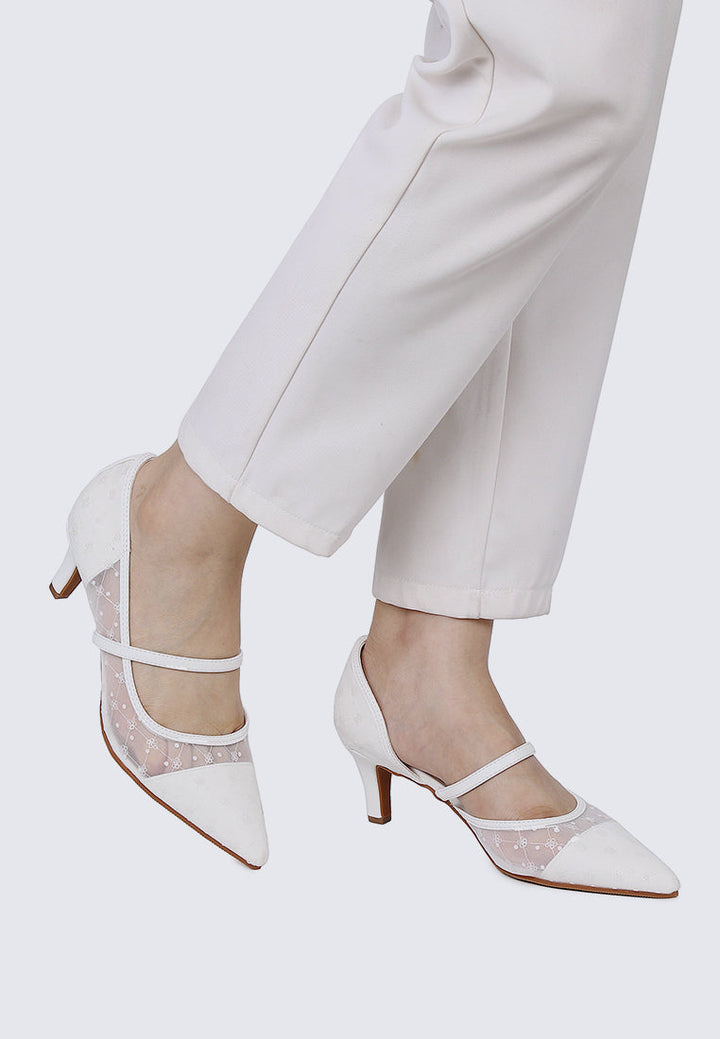 Rosmania Comfy Heels In White