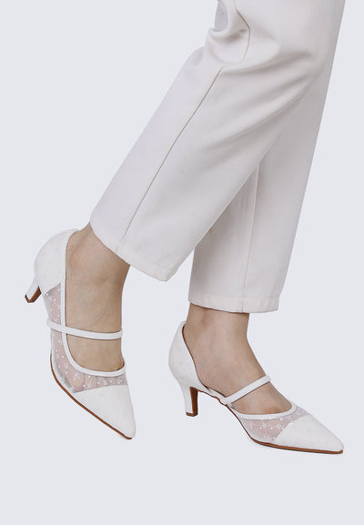 Rosmania Comfy Heels In White