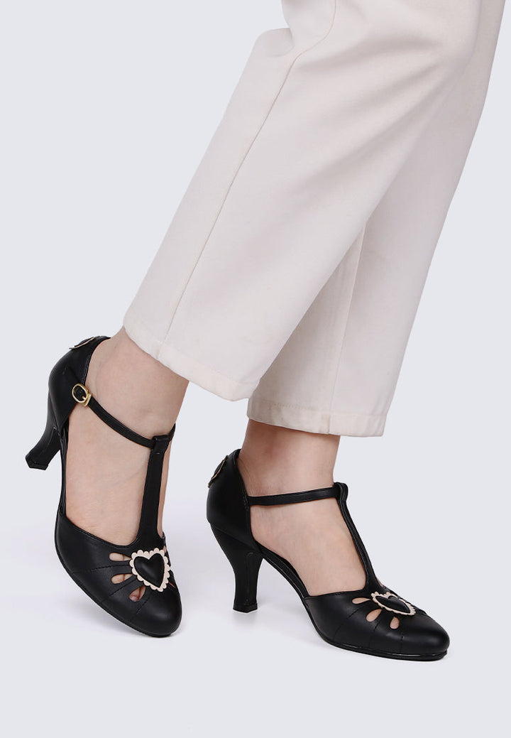 Lovella Comfy Heels In Black