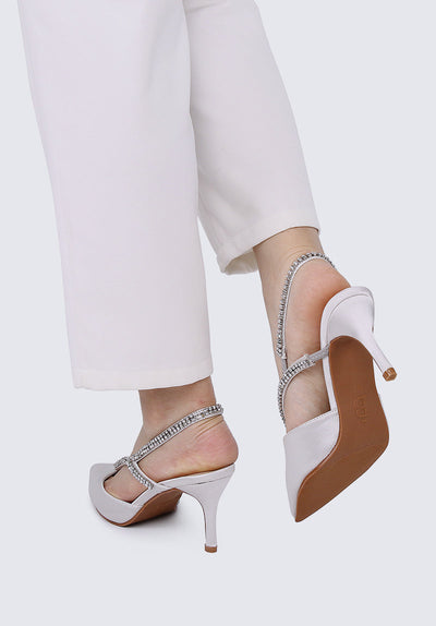 Abigail Comfy Heels In Silver