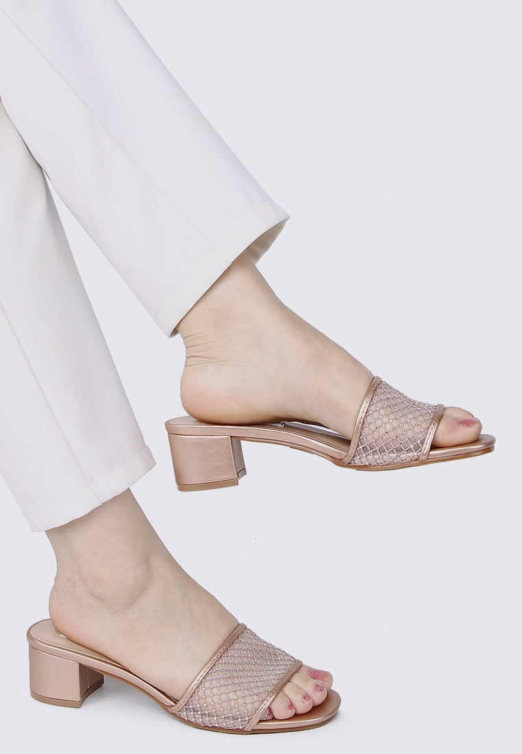 Ayla Comfy Heels In Champagne