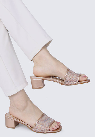 Ayla Comfy Heels In Champagne