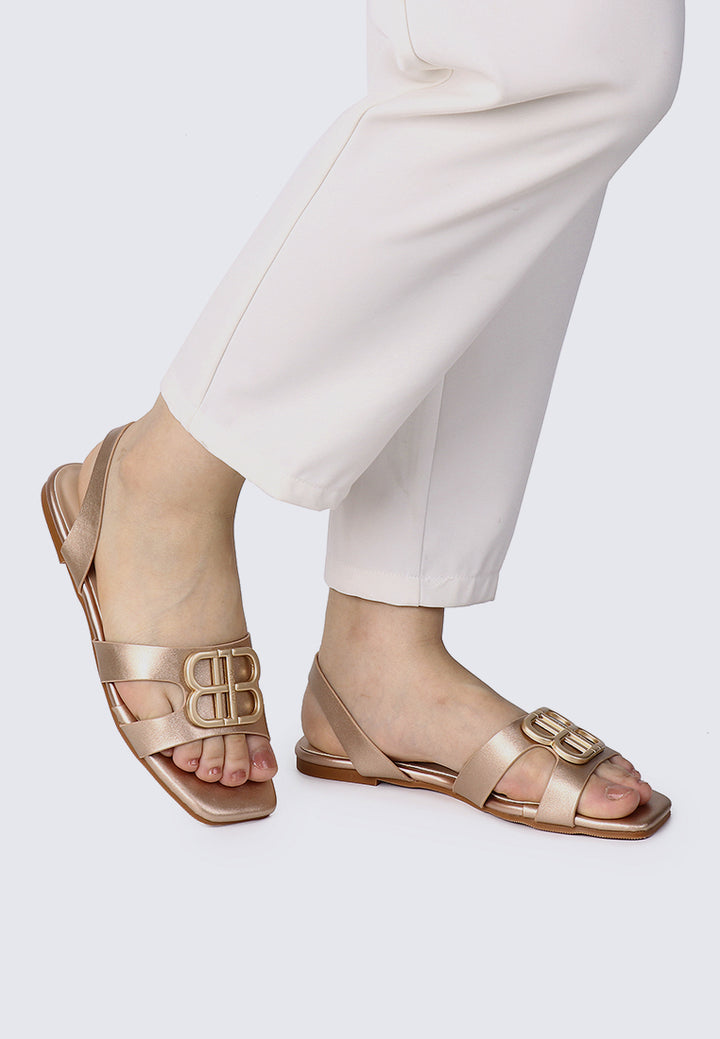 Berenice Comfy Sandals In Rose Gold