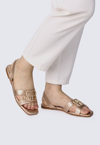 Berenice Comfy Sandals In Rose Gold