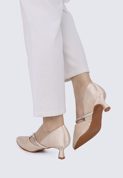 Whitney Comfy Heels In Champagne